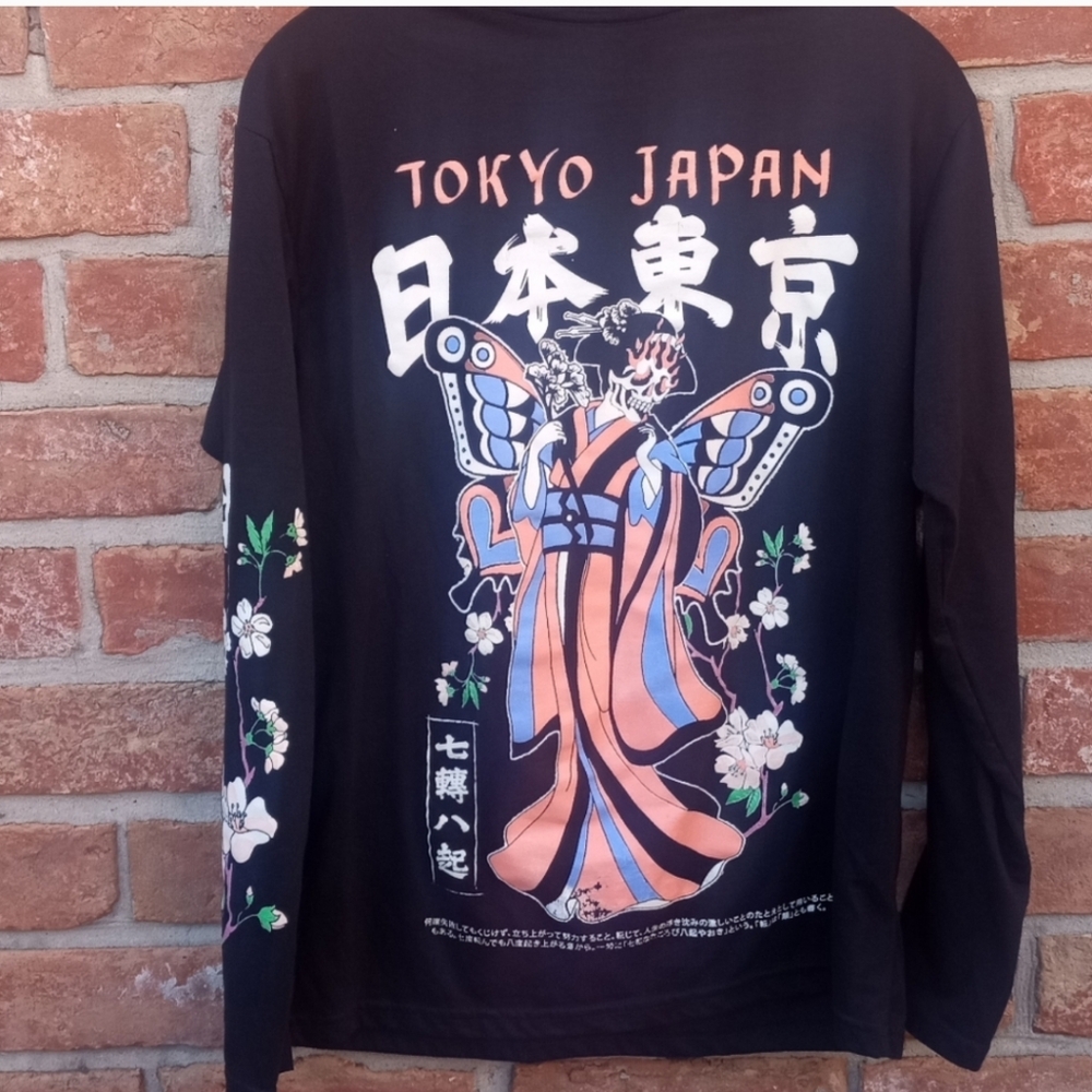 Fresh Laundry Tokyo Just Long Sleeve Japanese Geisha Skull Floral